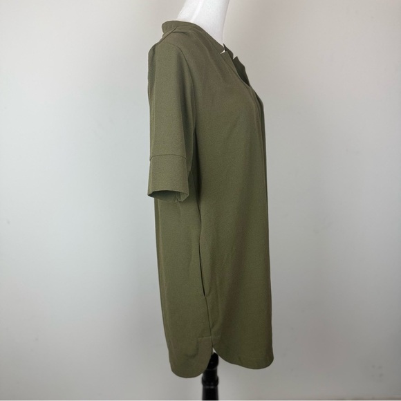 Bobeau Olive Green Tunic Top Sz S Short Sleeve Stretch Blouse - Picture 3 of 10